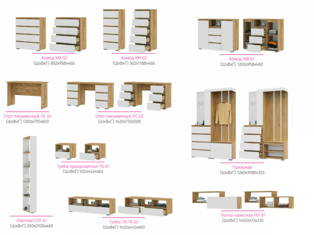 Модульный набор мебели для спальни «Хелен» <br>